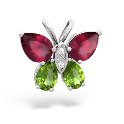 Ruby Butterfly 14K White Gold pendant P2215