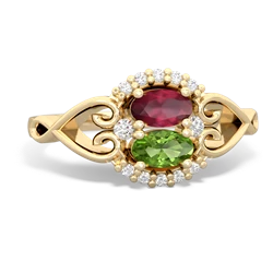 Ruby Love Nest 14K Yellow Gold ring R5860