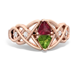 Ruby Keepsake Celtic Knot 14K Rose Gold ring R5300