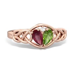 Ruby Celtic Love Knot 14K Rose Gold ring R5420