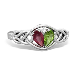 Ruby Celtic Love Knot 14K White Gold ring R5420