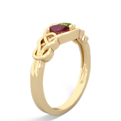 Ruby Celtic Love Knot 14K Yellow Gold ring R5420