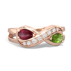 Ruby Diamond Infinity 14K Rose Gold ring R5390