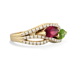 Ruby Diamond Rivers 14K Yellow Gold ring R3070