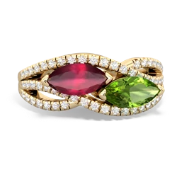 Ruby Diamond Rivers 14K Yellow Gold ring R3070