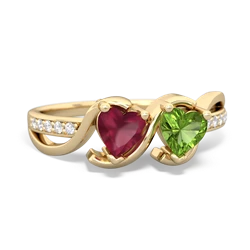 Ruby Side By Side 14K Yellow Gold ring R3090