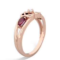 Ruby Hearts Intertwined 14K Rose Gold ring R5880