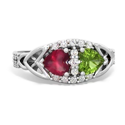 Ruby Sparkling Celtic Knot 14K White Gold ring R2645