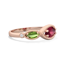 Ruby Milgrain Marquise 14K Rose Gold ring R5700