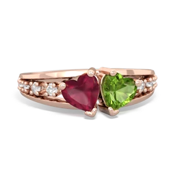 Ruby Heart To Heart 14K Rose Gold ring R3342