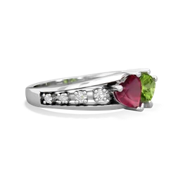 Ruby Heart To Heart 14K White Gold ring R3342