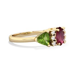 Ruby Antique Style Three Stone 14K Yellow Gold ring R2186