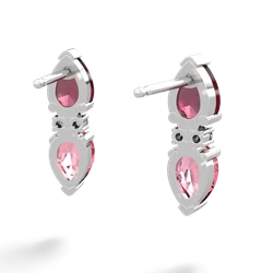 Ruby Bowtie Drop 14K White Gold earrings E0865