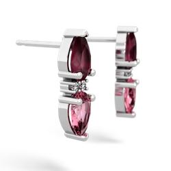 Ruby Bowtie Drop 14K White Gold earrings E0865