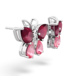 Ruby Butterfly 14K White Gold earrings E2215