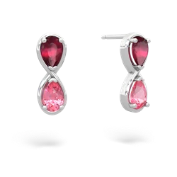 Ruby Infinity 14K White Gold earrings E5050