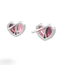 Ruby 'Our Heart' 14K White Gold earrings E5072