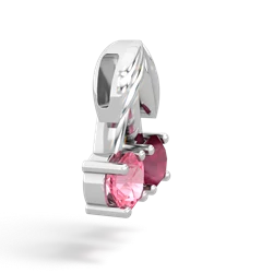 Ruby Sweet Cherries 14K White Gold pendant P7001