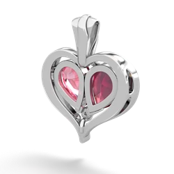 Ruby Two Become One 14K White Gold pendant P5330