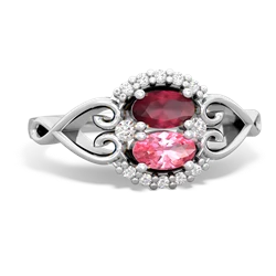 Ruby Love Nest 14K White Gold ring R5860