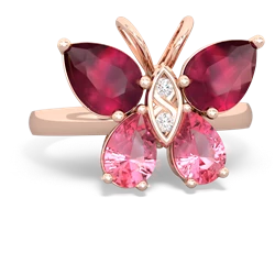 Ruby Butterfly 14K Rose Gold ring R2215