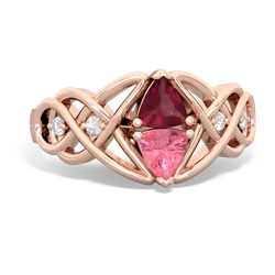 Ruby Keepsake Celtic Knot 14K Rose Gold ring R5300