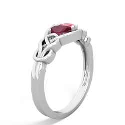 Ruby Celtic Love Knot 14K White Gold ring R5420