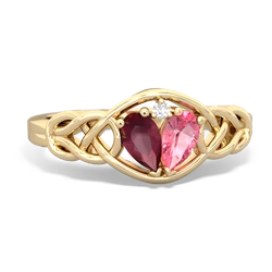 Ruby Celtic Love Knot 14K Yellow Gold ring R5420