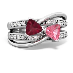 Ruby Bowtie 14K White Gold ring R2360