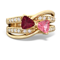 Ruby Bowtie 14K Yellow Gold ring R2360