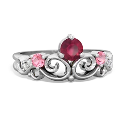 Ruby Crown Keepsake 14K White Gold ring R5740