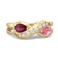 Ruby Diamond Infinity 14K Yellow Gold ring R5390