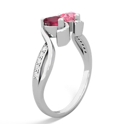 Ruby Side By Side 14K White Gold ring R3090