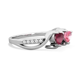 Ruby Side By Side 14K White Gold ring R3090