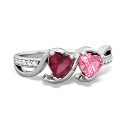 Ruby Side By Side 14K White Gold ring R3090