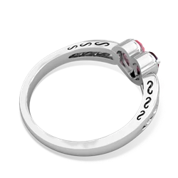 Ruby Filligree 'One Heart' 14K White Gold ring R5070