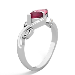 Ruby Floral Elegance 14K White Gold ring R5790