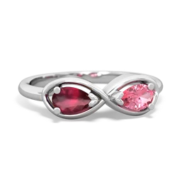 Ruby Infinity 14K White Gold ring R5050