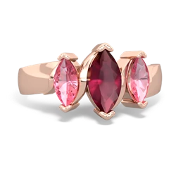 Ruby Three Peeks 14K Rose Gold ring R2433