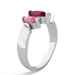 Ruby Three Peeks 14K White Gold ring R2433