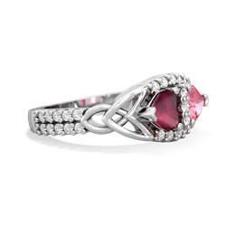 Ruby Sparkling Celtic Knot 14K White Gold ring R2645