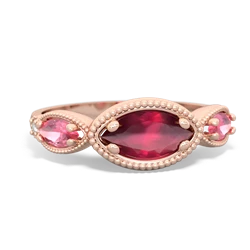 Ruby Milgrain Marquise 14K Rose Gold ring R5700