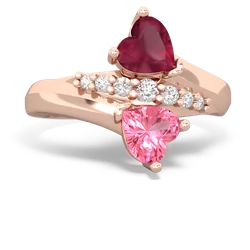 Ruby Heart To Heart 14K Rose Gold ring R2064