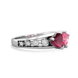 Ruby Heart To Heart 14K White Gold ring R3342