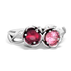 Ruby Rose Garden 14K White Gold ring R5510