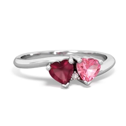 Ruby Sweethearts 14K White Gold ring R5260