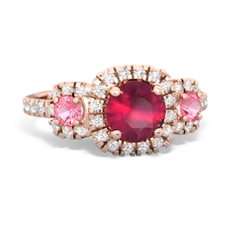 Ruby Regal Halo 14K Rose Gold ring R5350