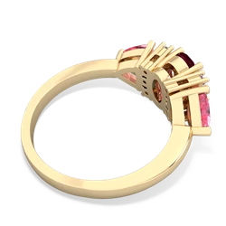 Ruby Antique Style Three Stone 14K Yellow Gold ring R2186