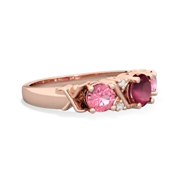 Ruby Hugs And Kisses 14K Rose Gold ring R5016