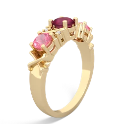 Ruby Hugs And Kisses 14K Yellow Gold ring R5016